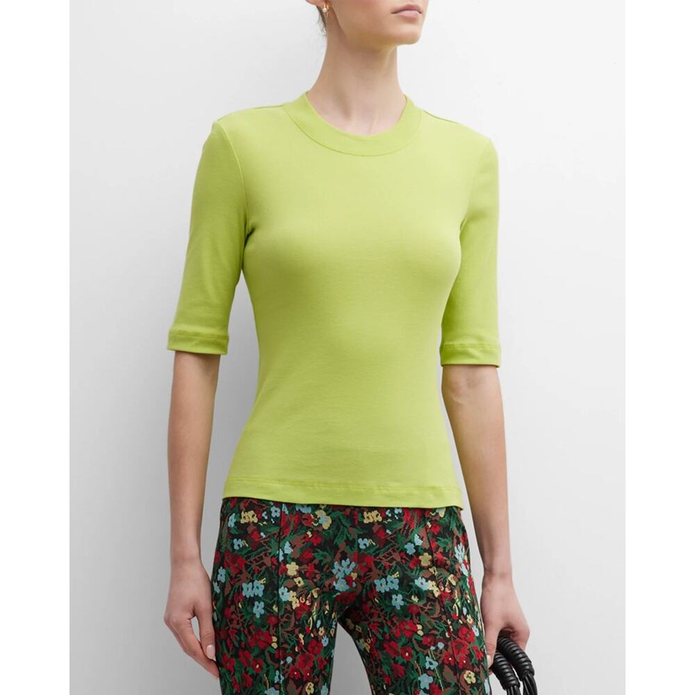 Rosetta Getty Crewneck Cotton T-shirt In Apple Size Small